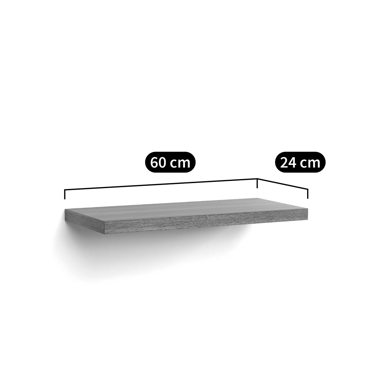 LA REDOUTE INTERIEURS<br>Prateleira em carvalho, 60 cm, Biface