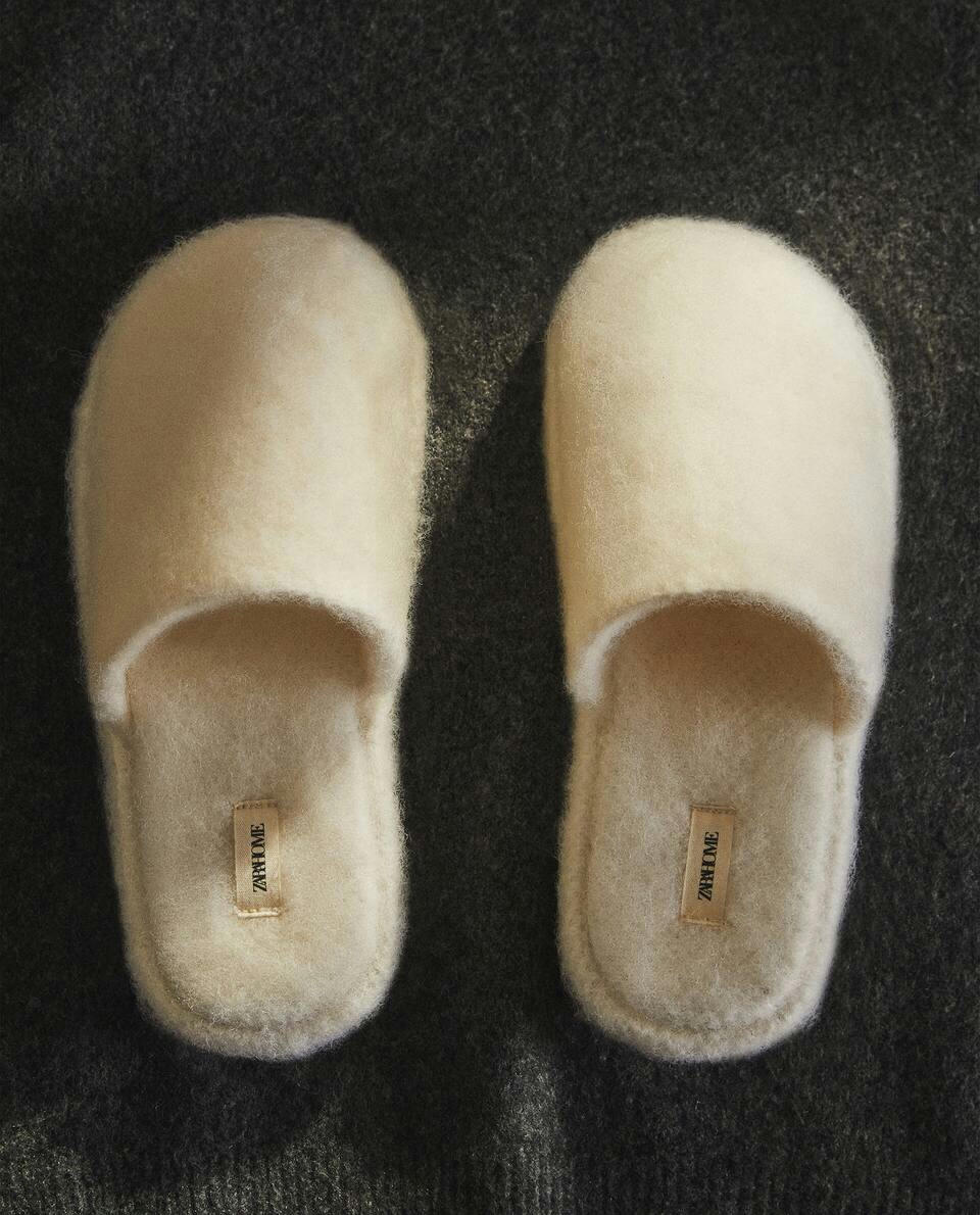 Pantufas quentes de mistura de lã