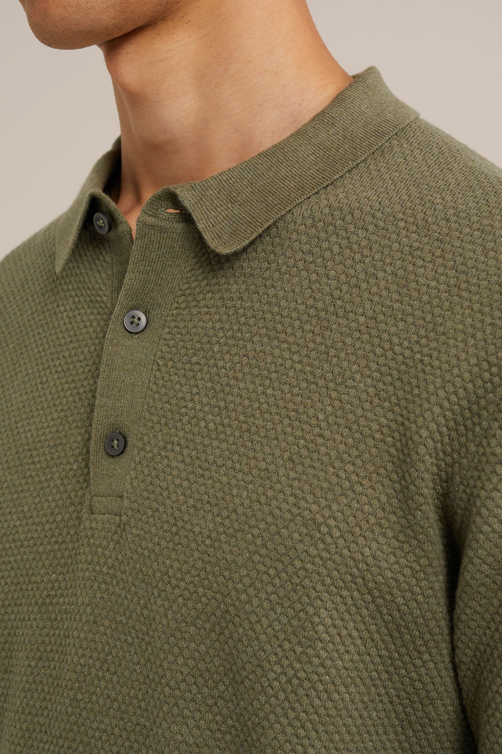 polo met structuur WE Fashion Olijfgroen