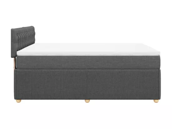 Sommier à lattes de lit avec matelas Gris foncé 140x190cm Tissu