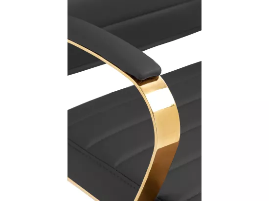 Chaise de bureau - Similicuir & Blanc - Noir - Havanna