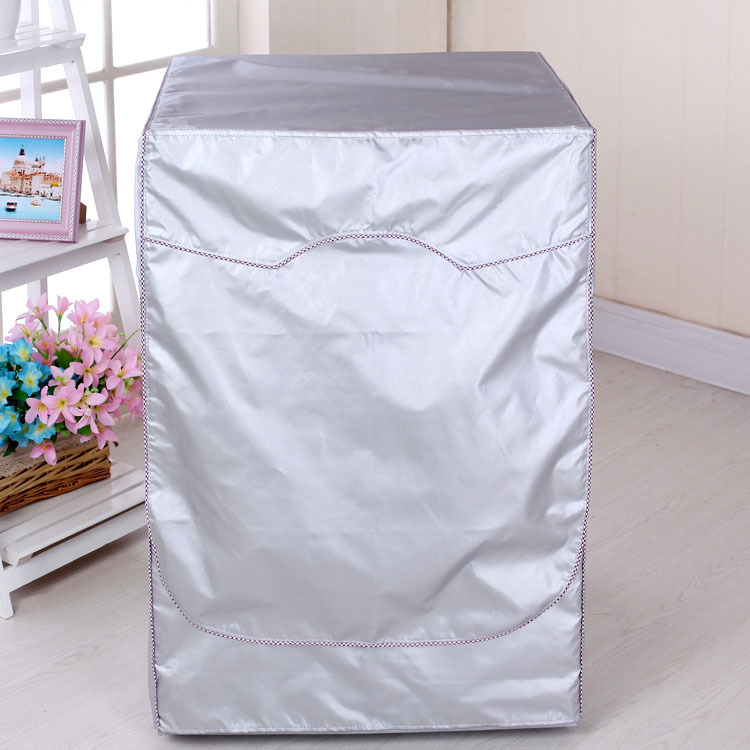 (85x64x60cm) Waschmaschinen Abdeckung Abdeckplane mit Klettverschluss - Silber