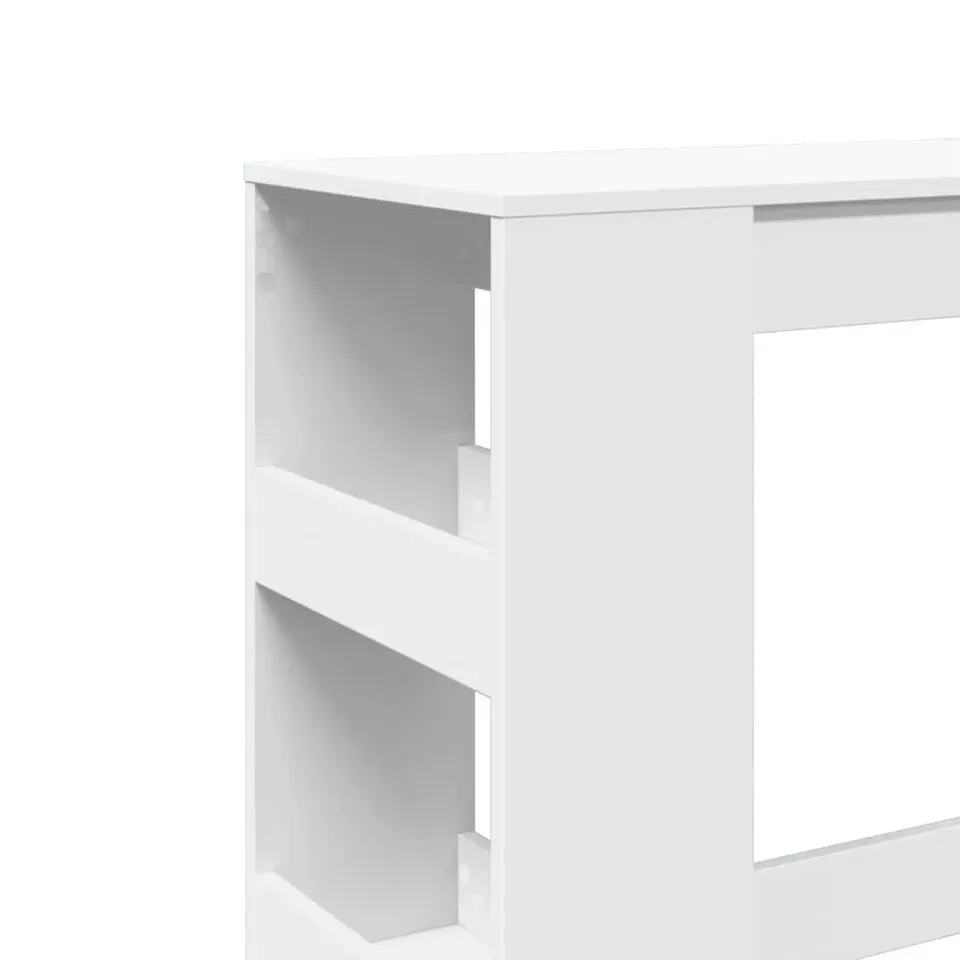 vidaXL - Bartafel met opbergruimte - Wit - Bewerkt hout - 90x43 cm