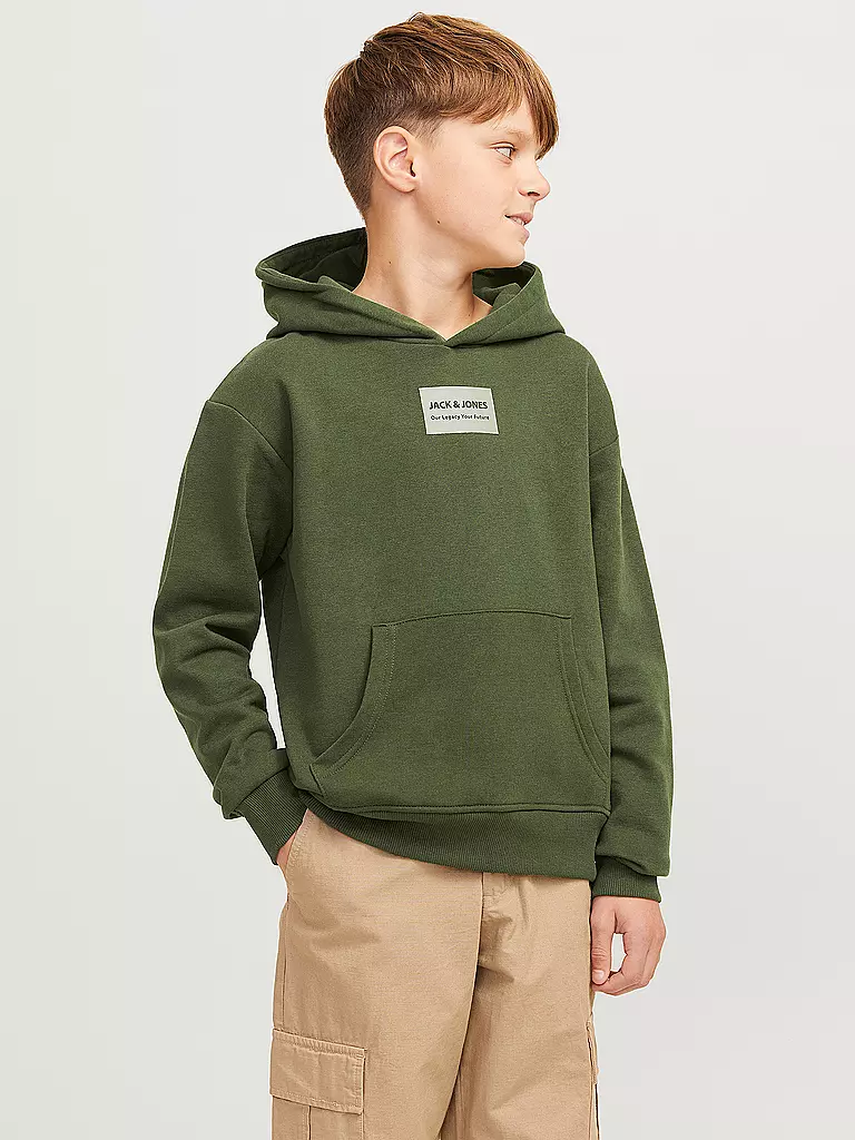 JACK & JONES Jungen Kapuzensweater - Hoodie JJHAKKAI olive