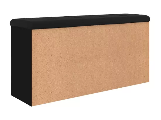 Banc à chaussures noir 102x32x50 cm bois d'ingénierie