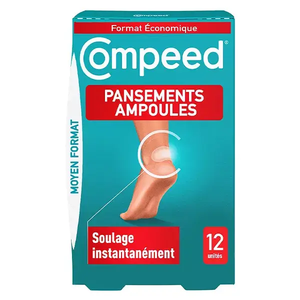 Curativos Compeed para bolhas de tamanho médio, 12 unidades.