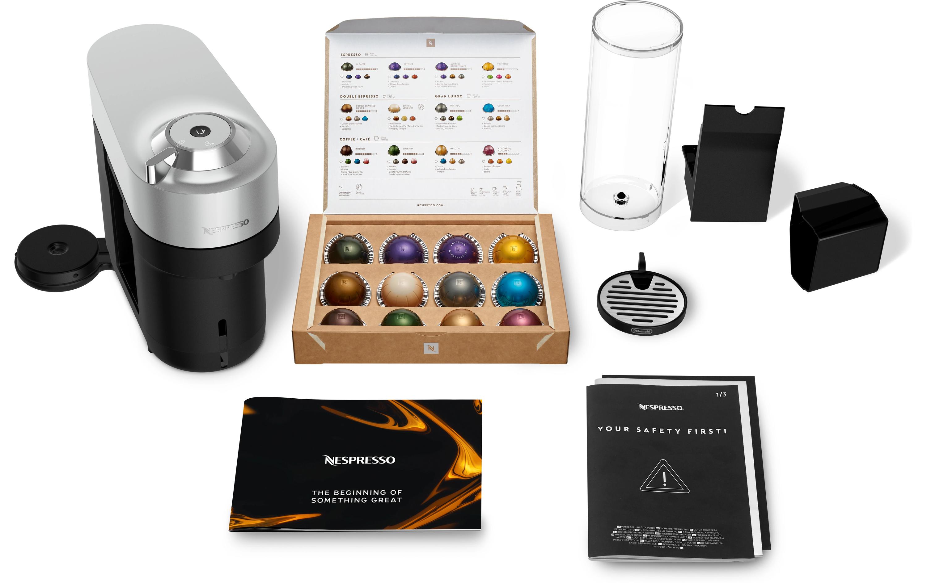 Kaffeemaschine Nespresso Vertuo Pop+ Silber<br>Kompakte Kaffeemaschine