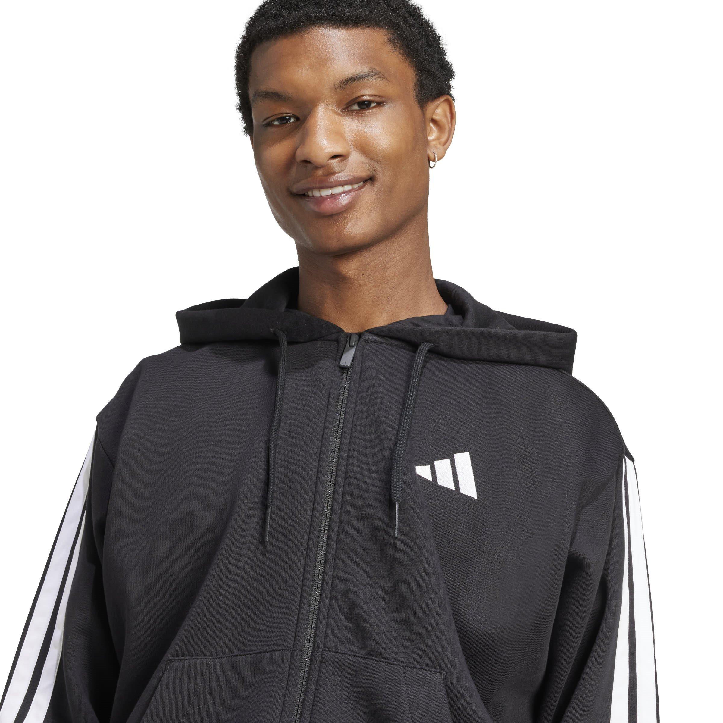 adidas Essentials Fleece 3-Stripes Full-Zip Hoodie Mens