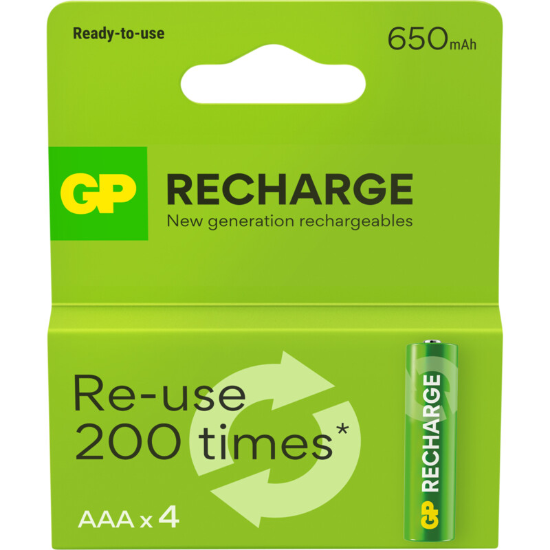GP AAA batterij oplaadbaar 650 mAh