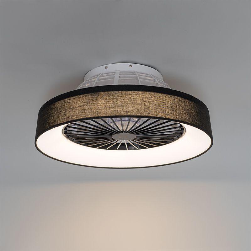 Plafondventilator zwart met ster effect 48cm incl. LED dimbaar met afstandsbediening - Emily
