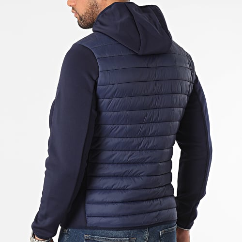 Veste Zippée Capuche Tam 40390 Bleu Marine Blanc