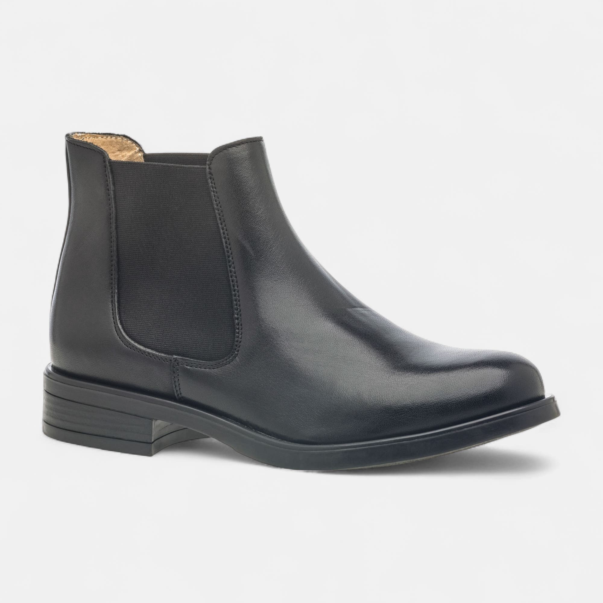 Boots chelsea Femme en cuir noir