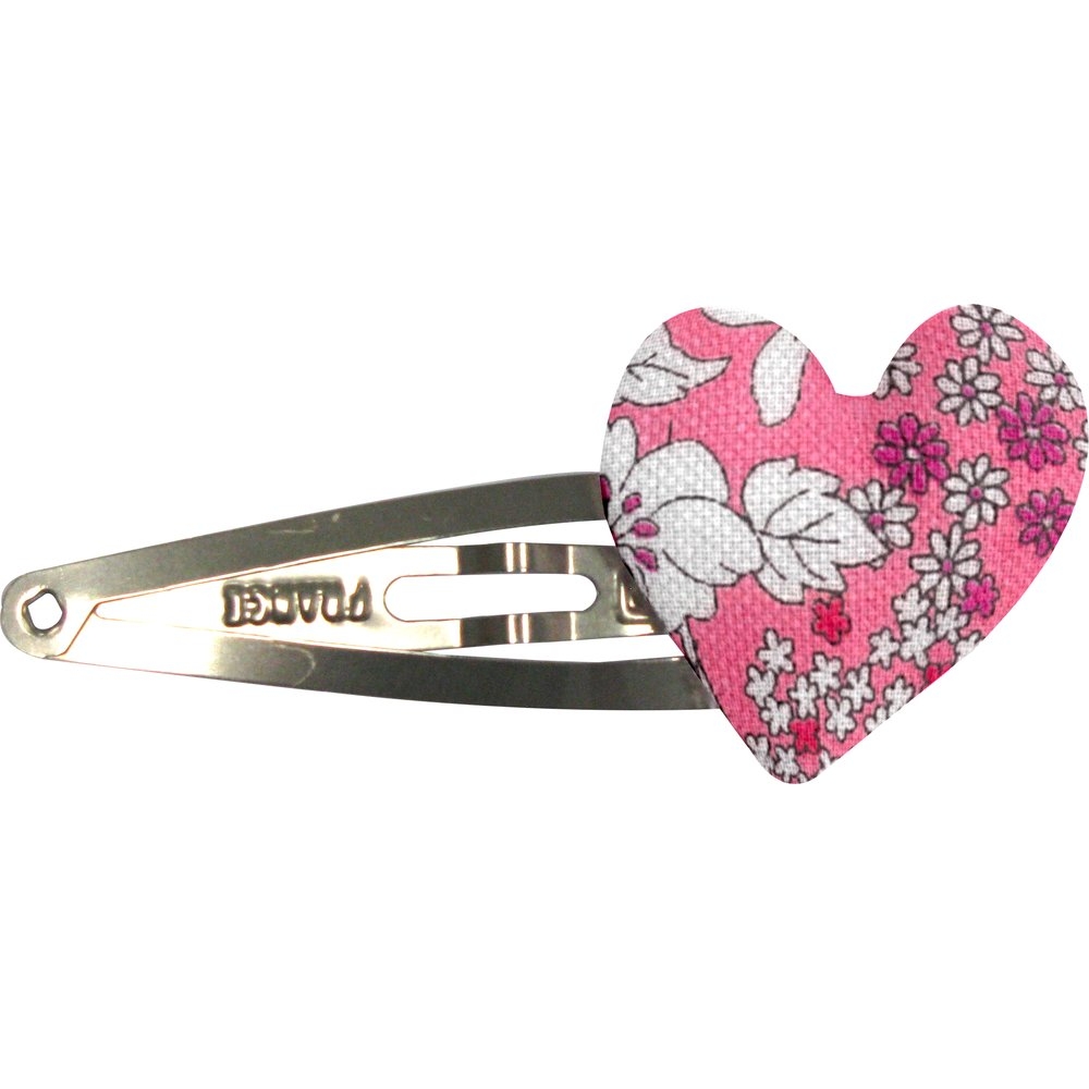 Barrette Clic-Clac Cœur Violette Rose
