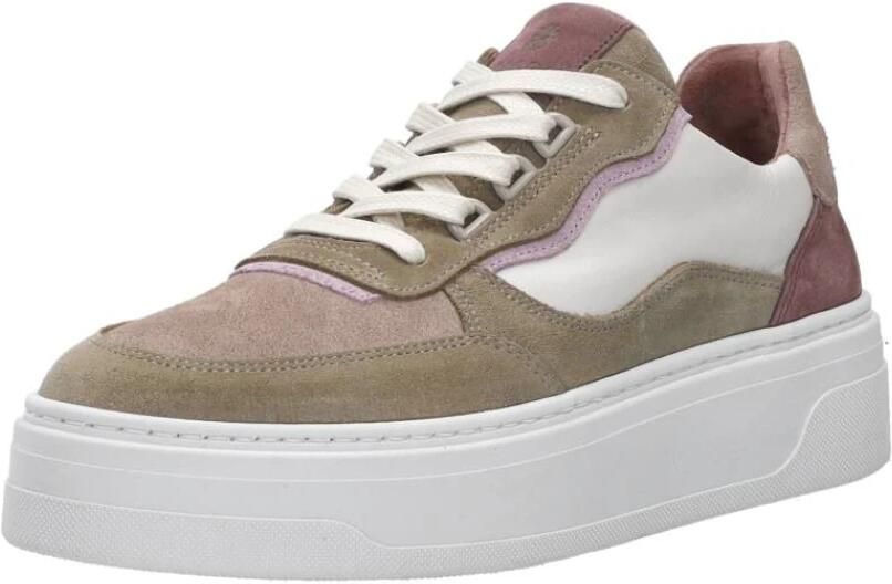 Palpa Beige Paarse Platform Sneakers Multicolor