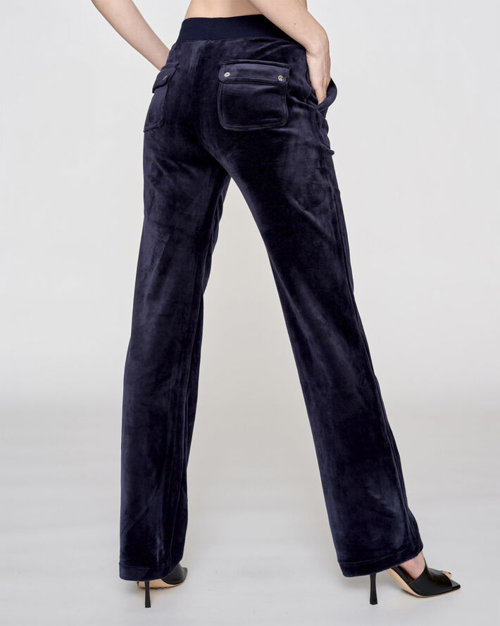 Juicy Couture Del Ray Classic Velour Pant Pocket Design Night sky