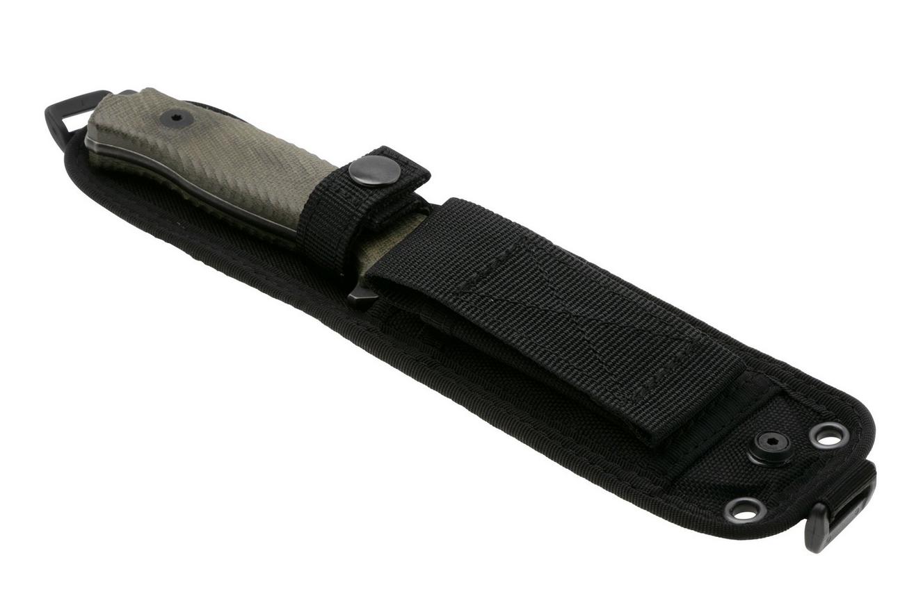 LionSteel M5B Sleipner Black, Green Canvas Micarta survivalmes