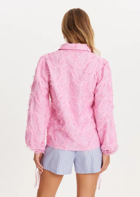 Blouse met franjes roze (ROS)