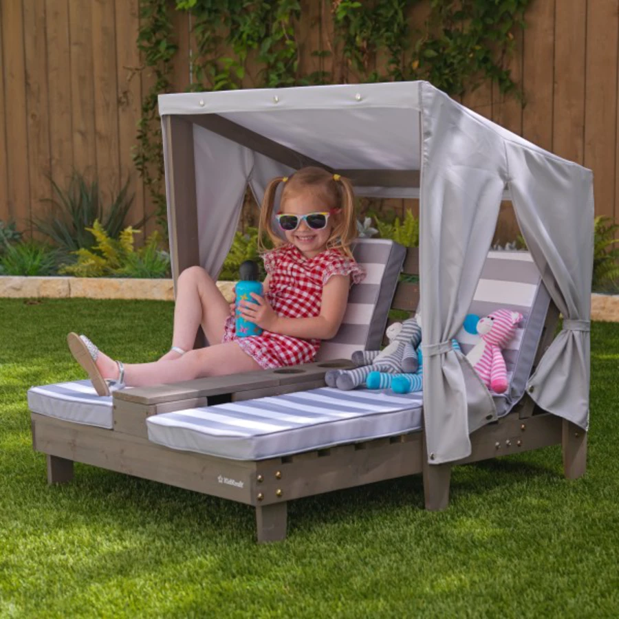 Kidkraft® Doppelte Kinder Sonnenliege mit Getränkehaltern