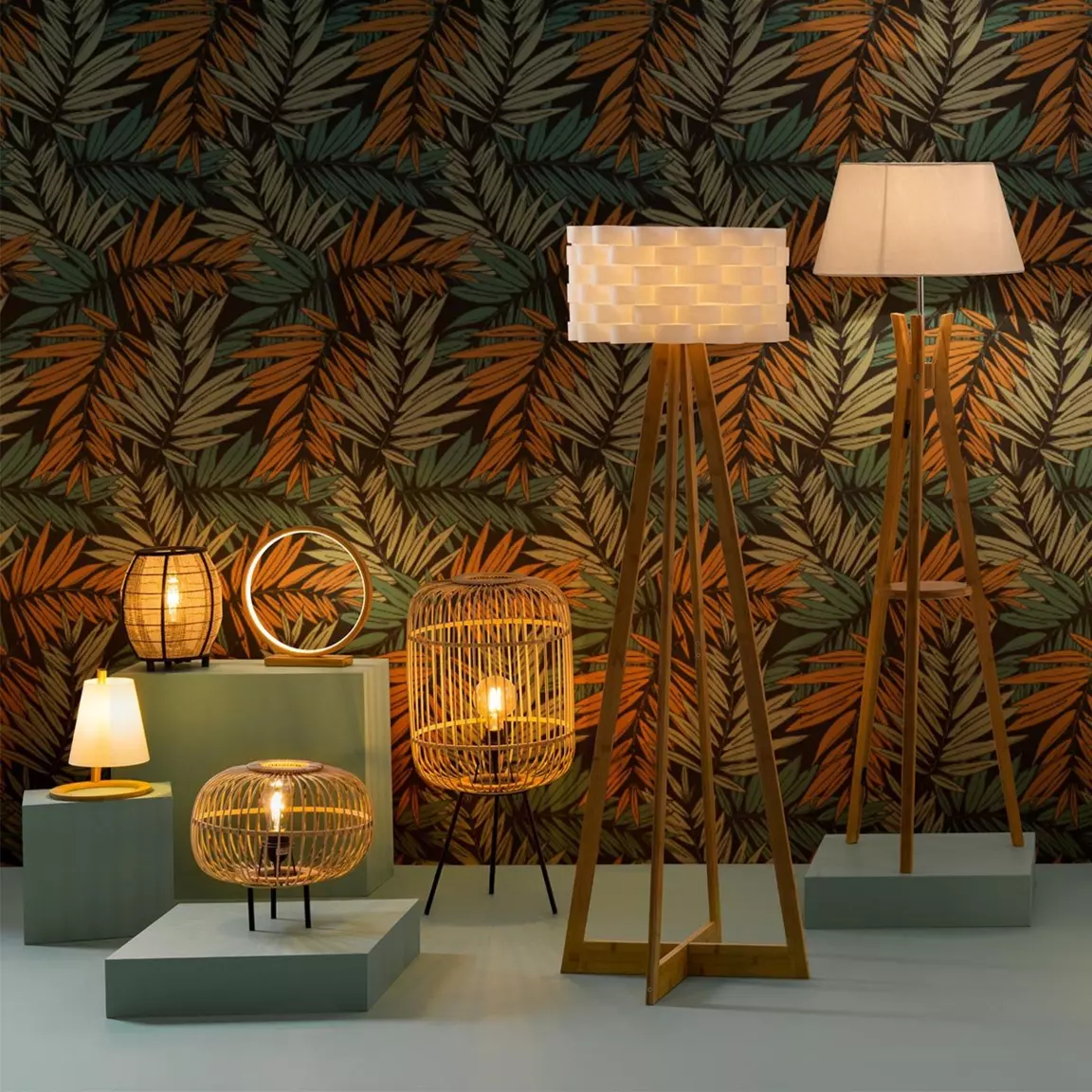 Lampe à poser en bois (H26 cm) Roni Blanche