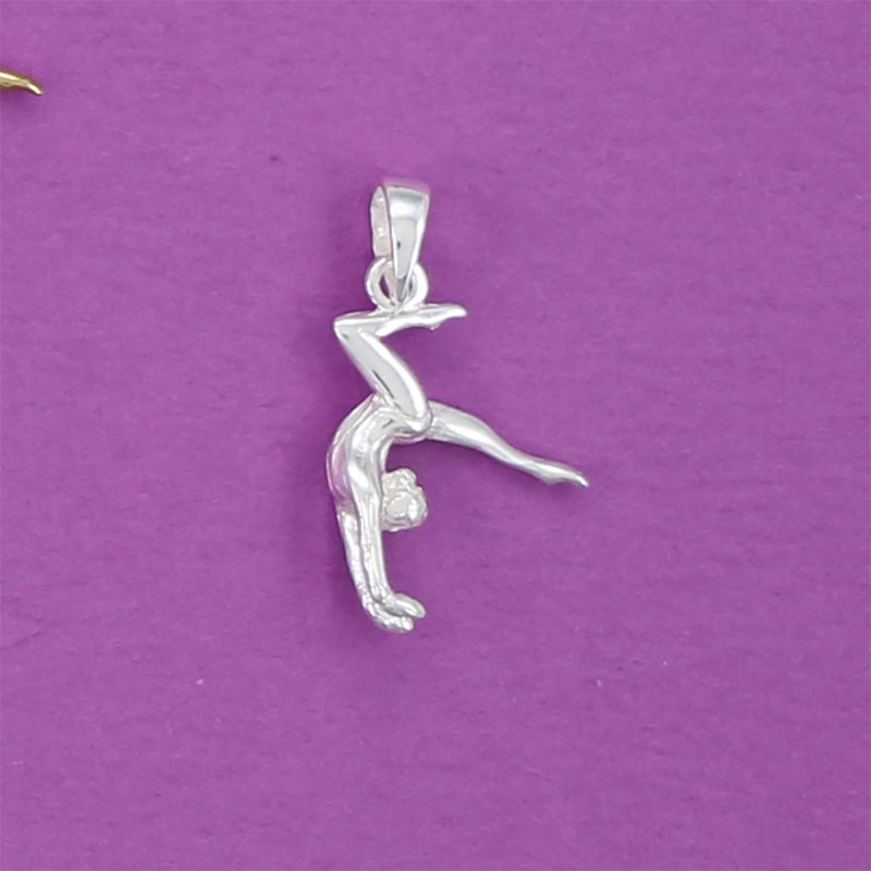 Pendentif gymnaste cambrée arrière - Argent massif