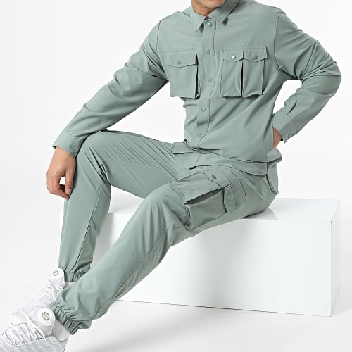 Ensemble Surchemise Et Pantalon Jogging KL-2048 Vert Kaki