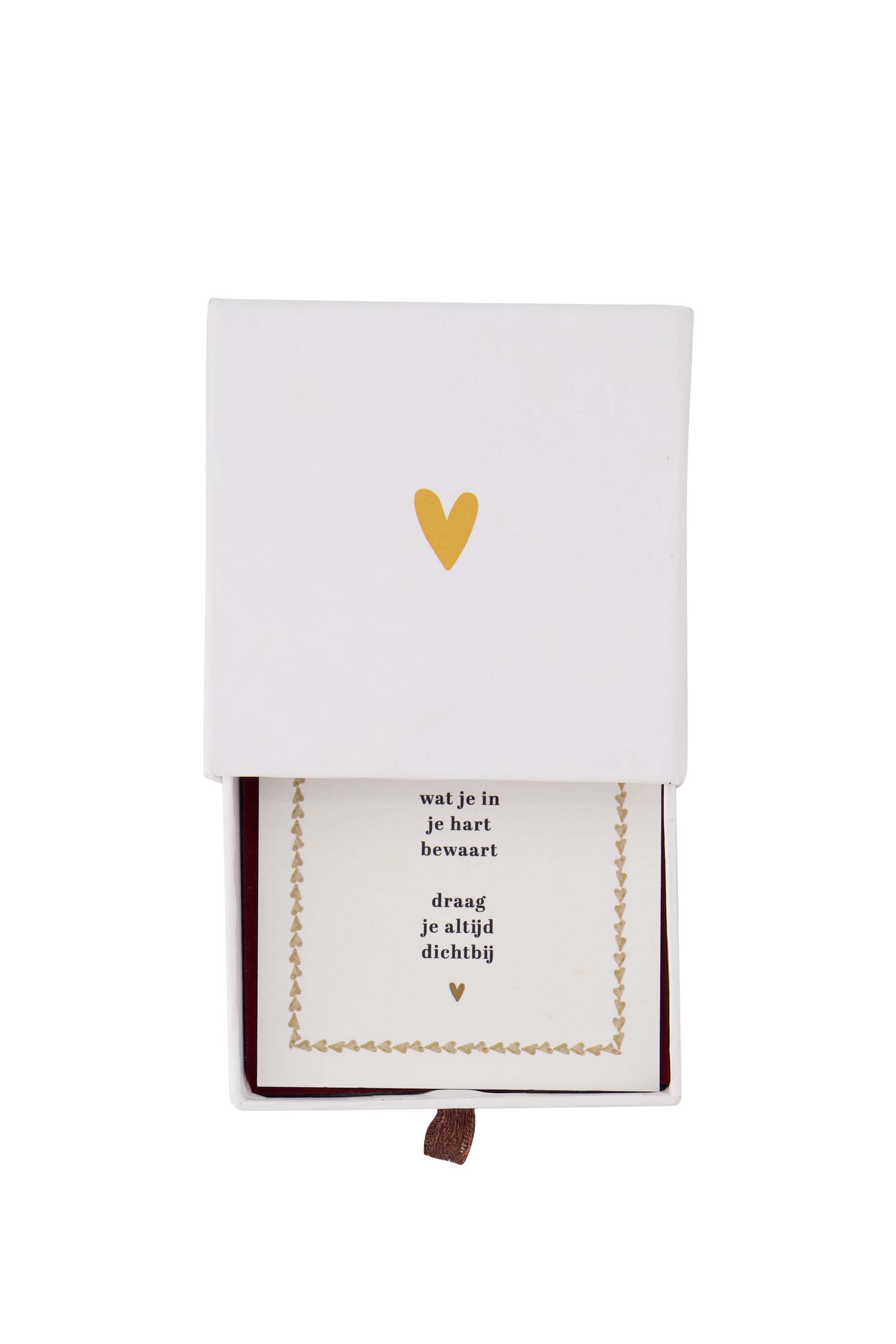 ketting hartje in schuifdoosje in je hart wit