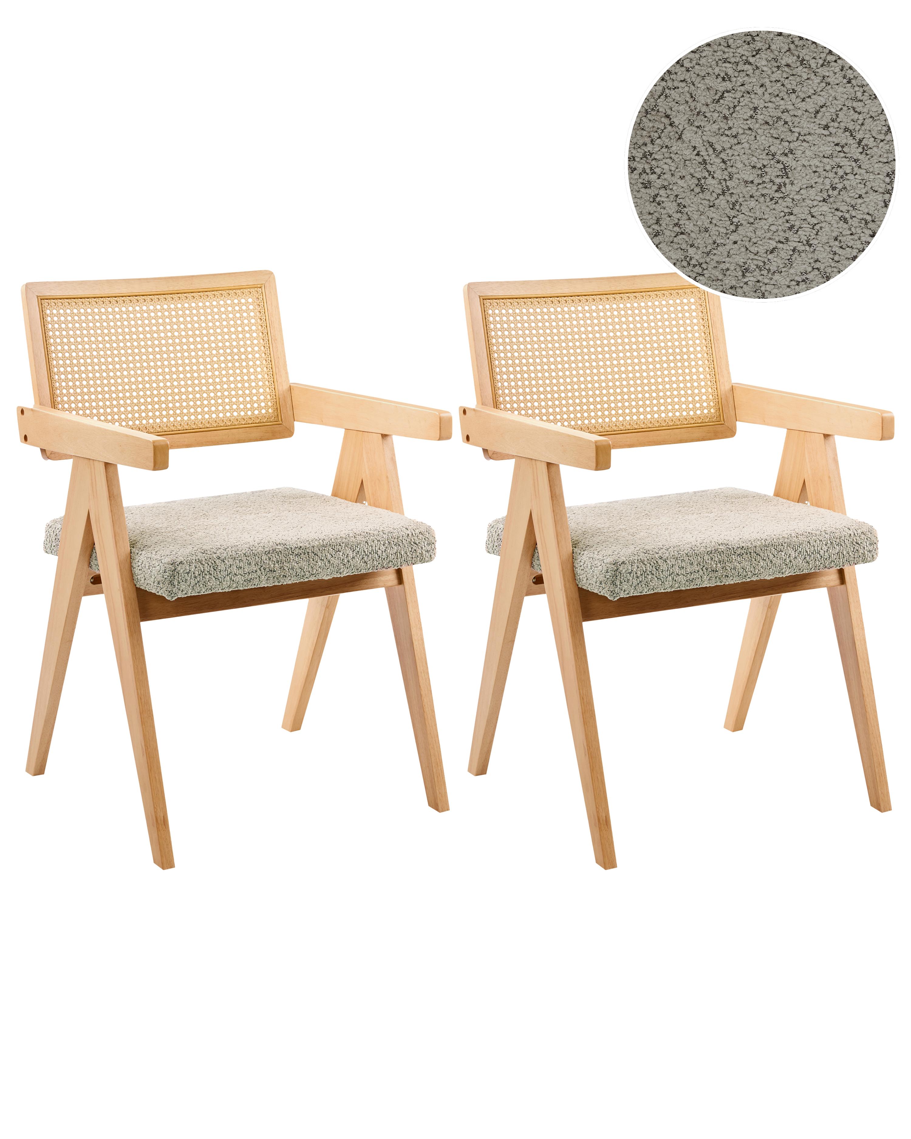 Set van 2 eetkamerstoelen AVA Hout Lichtbruin/taupe