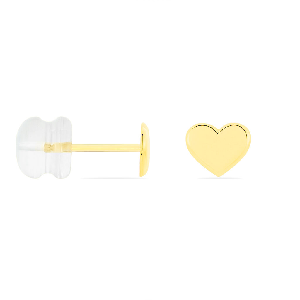 Boucles D'oreilles Puces Aricia Coeur Or Jaune