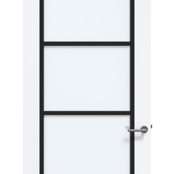 Arne & Bodil binnendeur ABB103 satijnglas - extra wit afgelakt - glaslat diep zwart