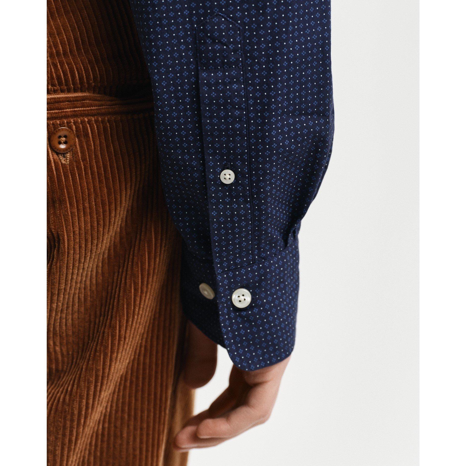 Gant REG MICRO PRINT SHIRT EVENING BLUE