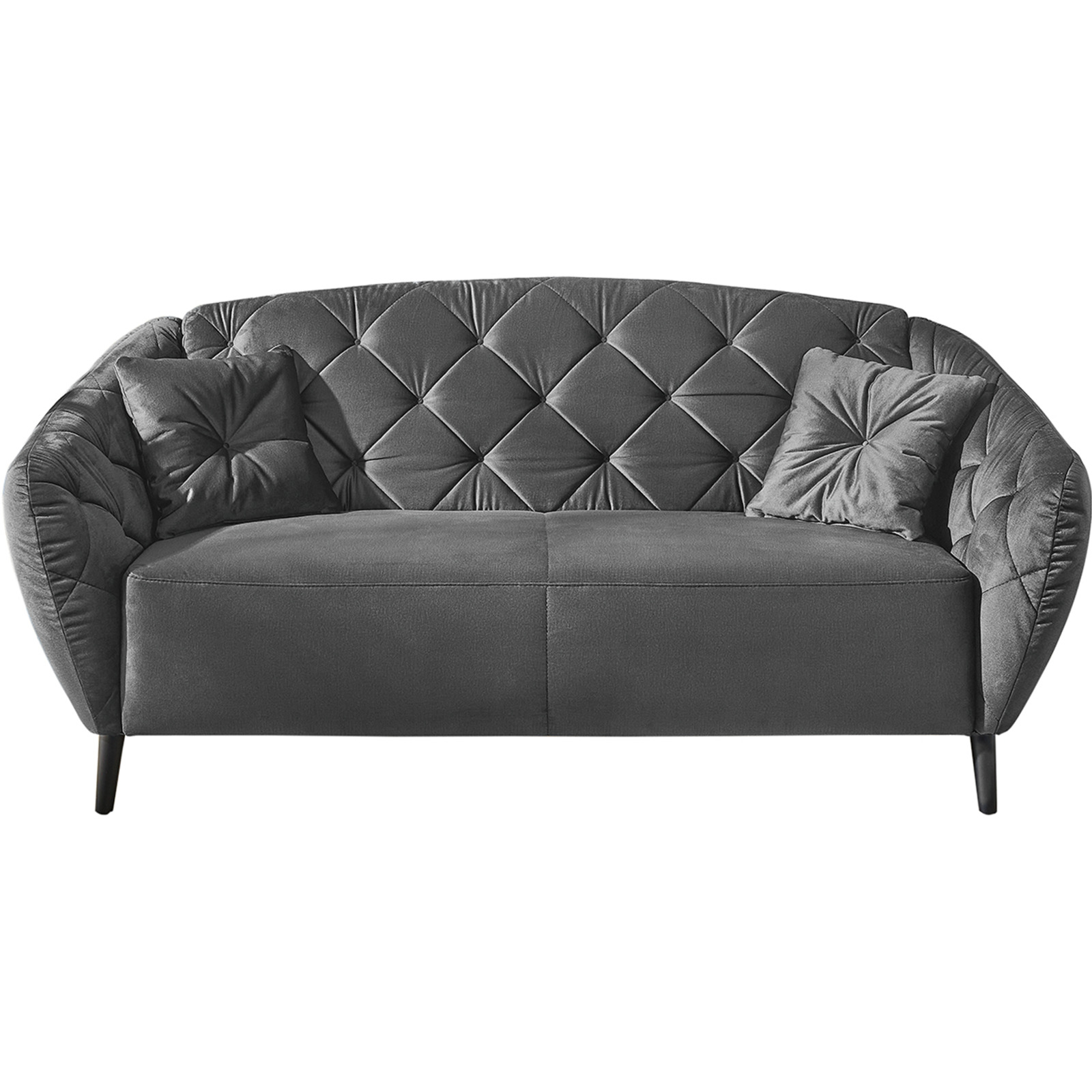 2.5er-Sofa Glasgow Samtvelours dunkelgrau