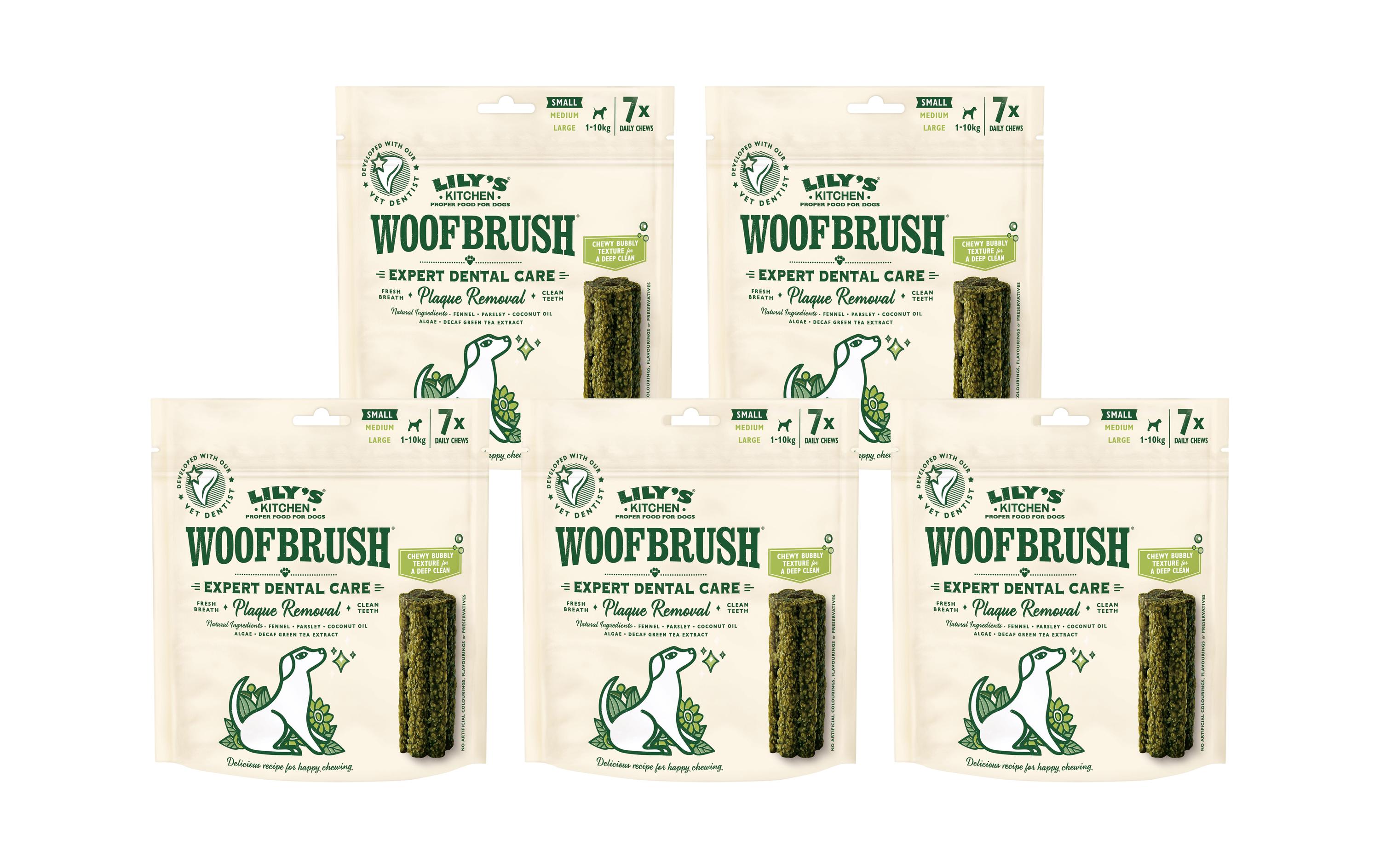 Kaustange Woofbrush Dental S 5 x 24 gVegetarische Kausticks für Hunde
