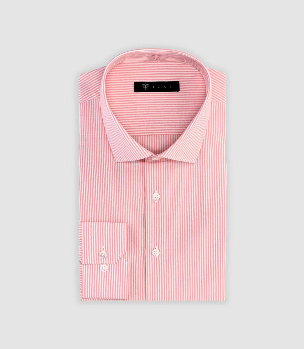 Chemise slim à rayures rose MADDOX