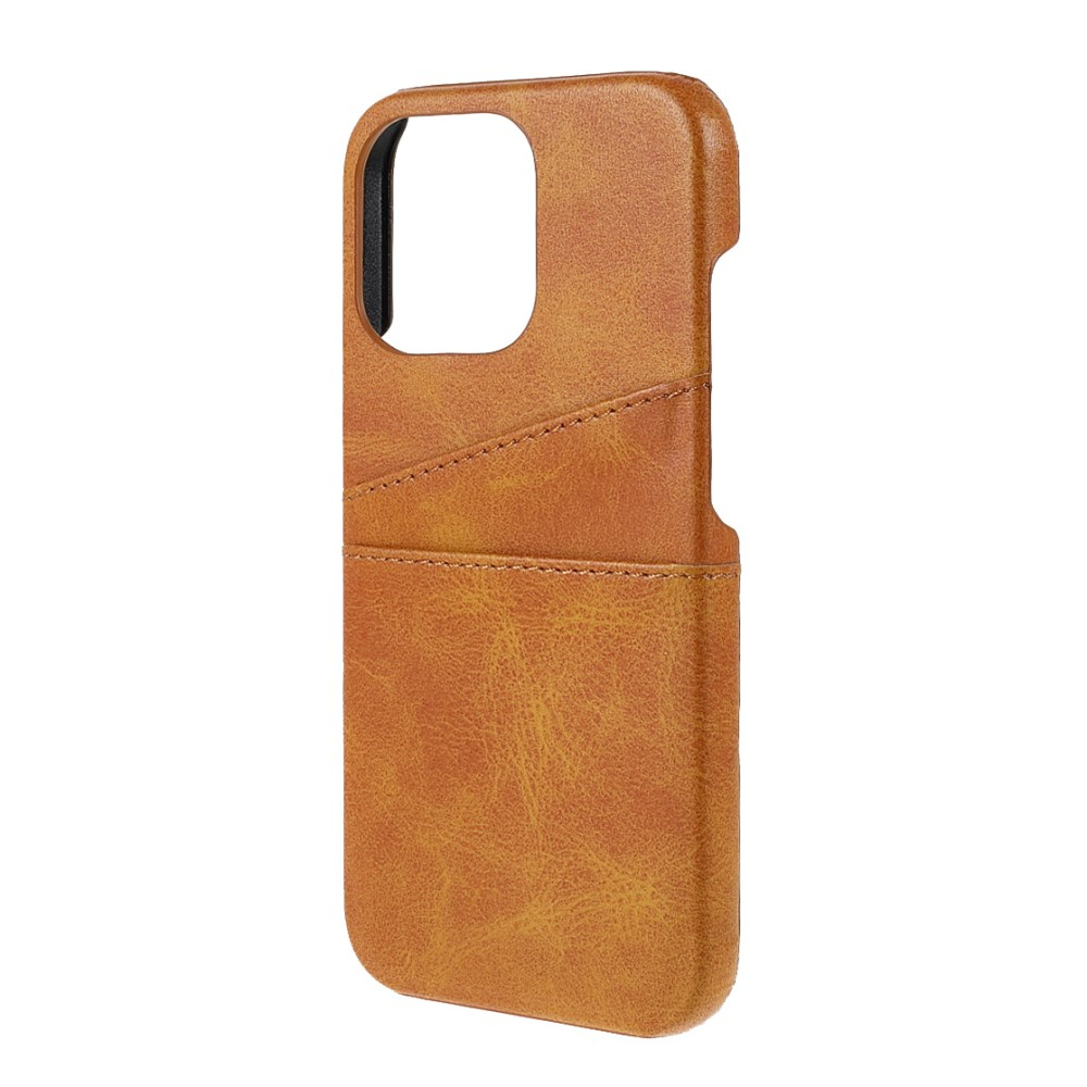 iPhone 13 Pro Leder Hülle Snap Case   Kartenfach - Hellbraun