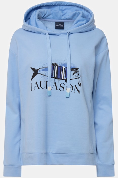 Hoodie, Fisch Motiv, Kapuze, Langarm