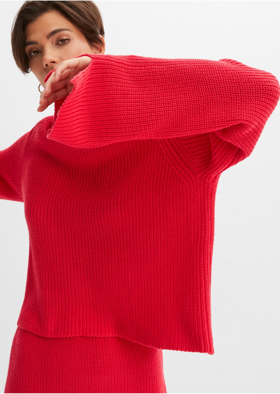 Pull court en maille avec col roulé