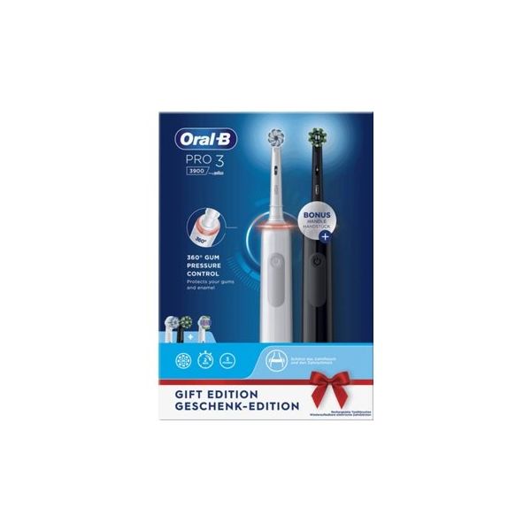 Oral B Escova De Dentes Eléctrica Pro3 3900 Duo Preto/Branco