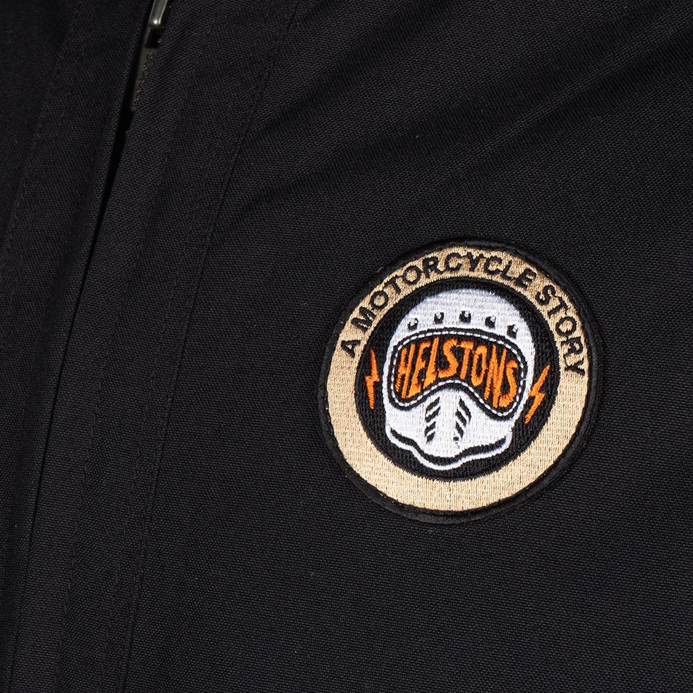 Helstons - Blouson Elron tissu technique Noir / Beige / Orange