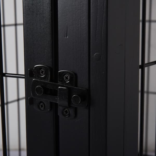 Hundehus Med Bordflate, Smådyrbur For Innendørs Bruk, Mdf Metall, Svart, 81X58,5X66 Cm