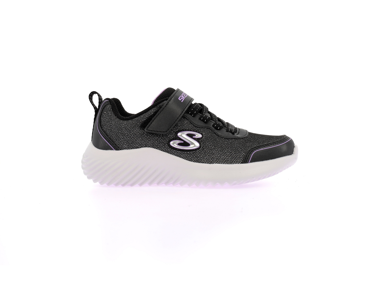Skechers-BOUNDER GIRLY GROOVE Matières combinées Noir Argent