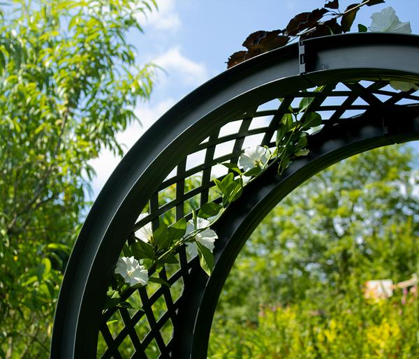 KHW Kunststoff-Gartenbank mit Rosenbogen