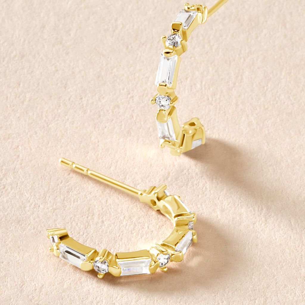 Créoles Tiara Or Jaune Oxyde De Zirconium