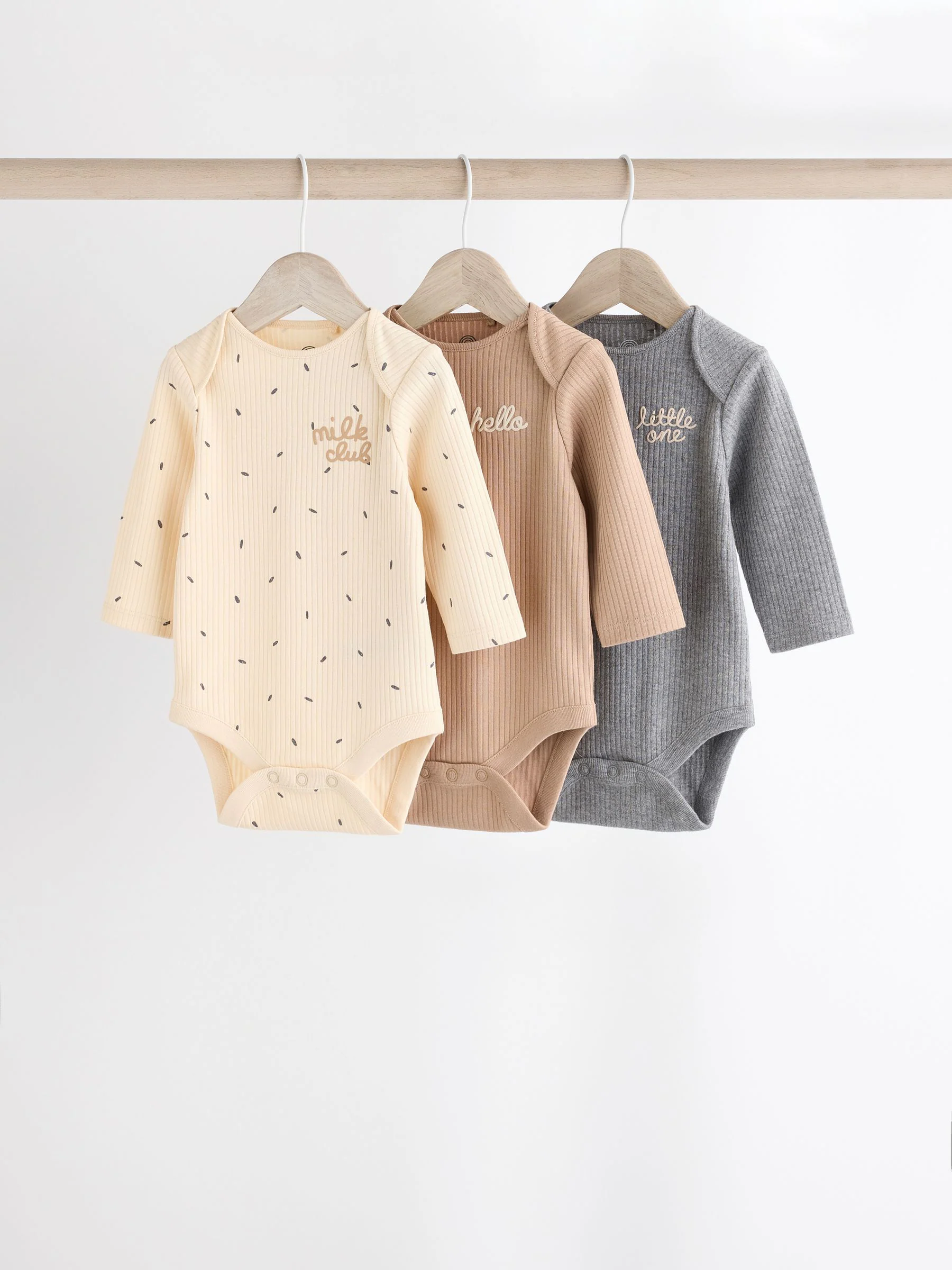 Naturel Milk Club - Set van 3 babyrompertjes