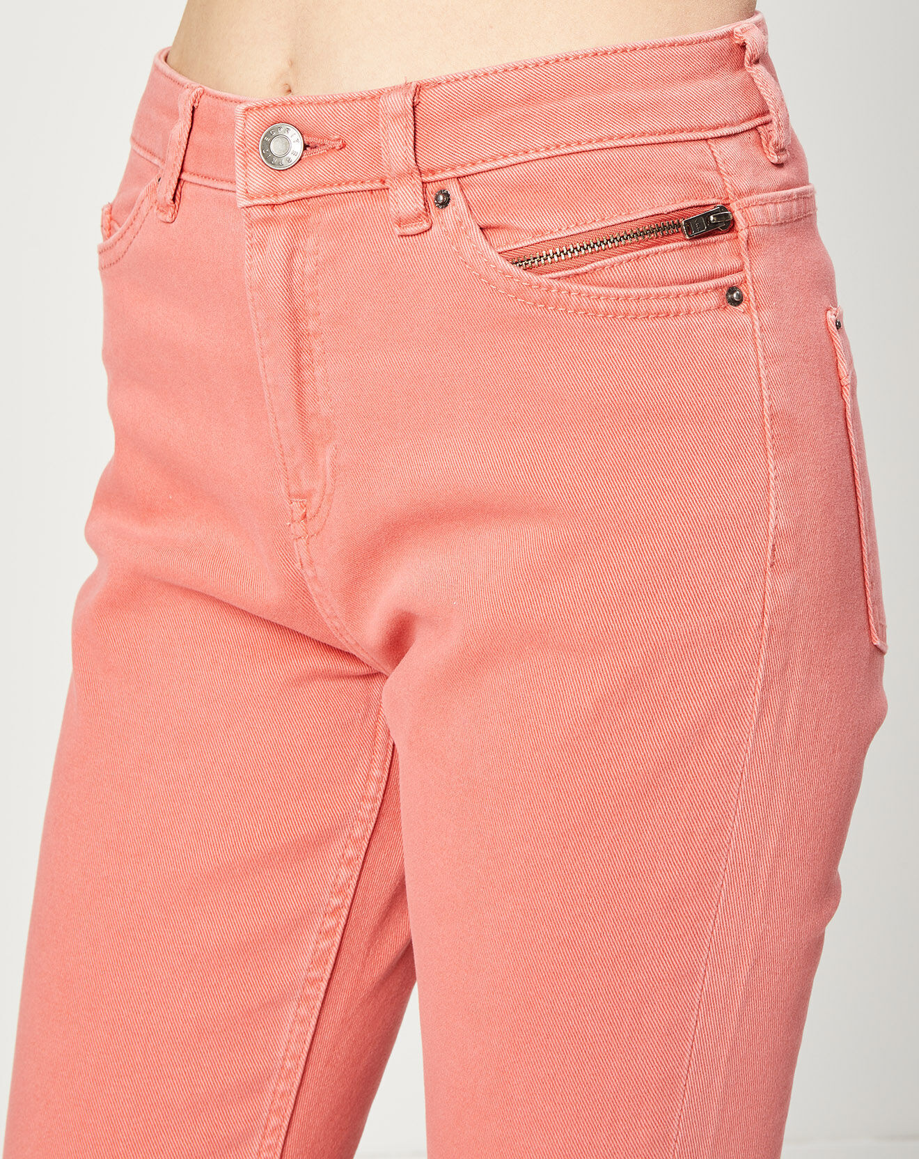 Esprit Jean Slim en Toile de coton rose