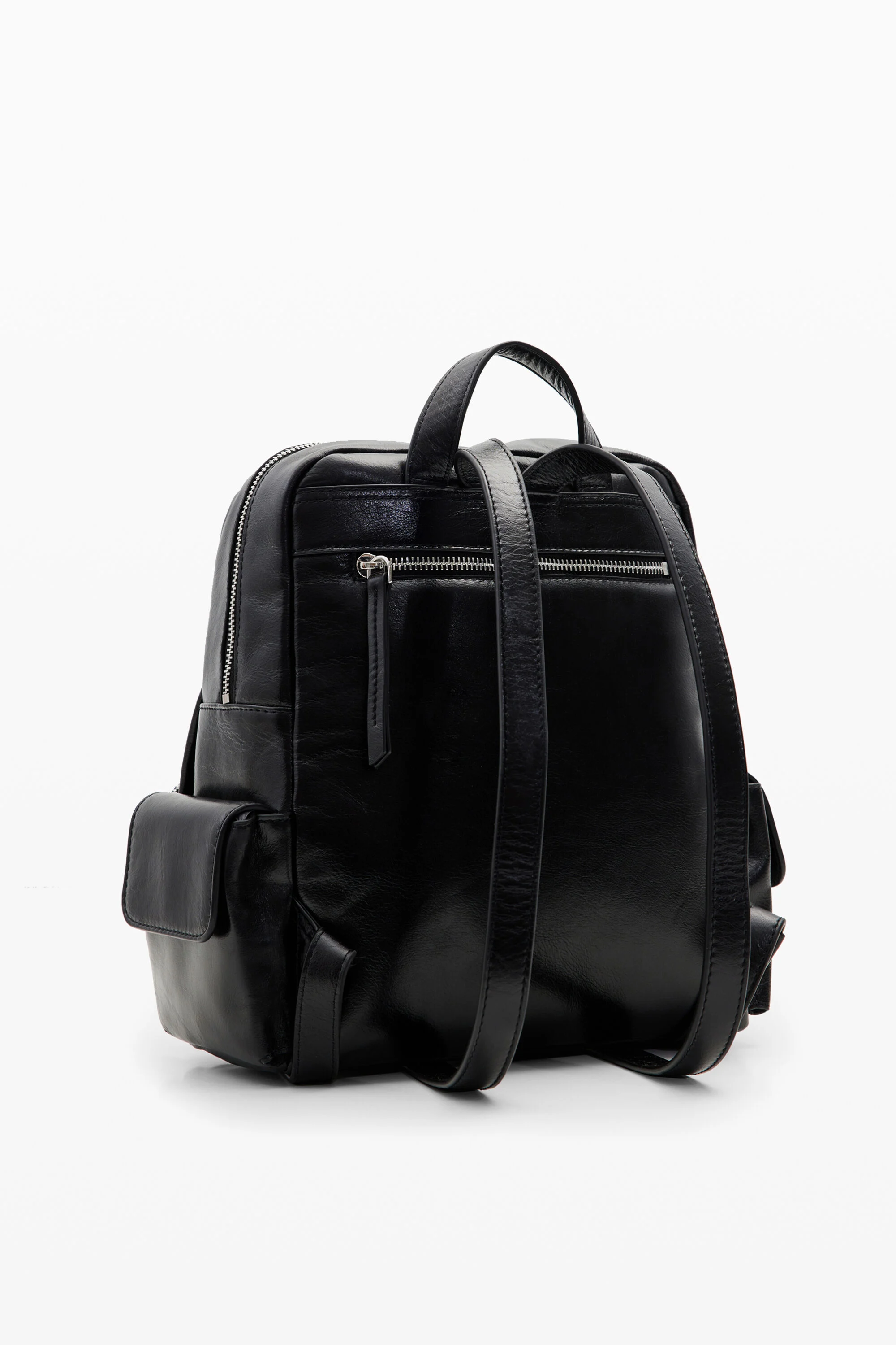 Mochila de couro M com bolsos