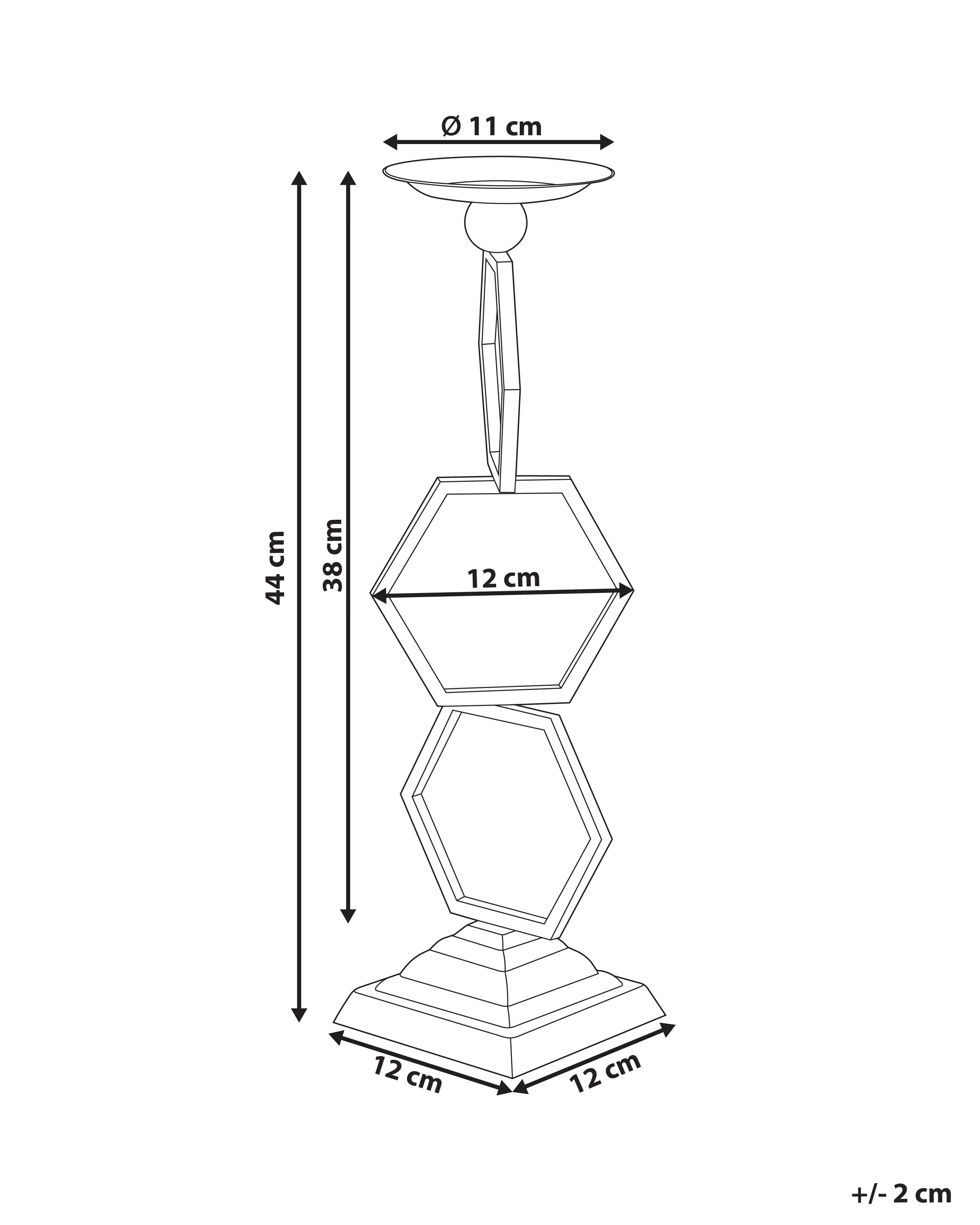 Kaarshouder ARDEE Metaal 44 cm Goud