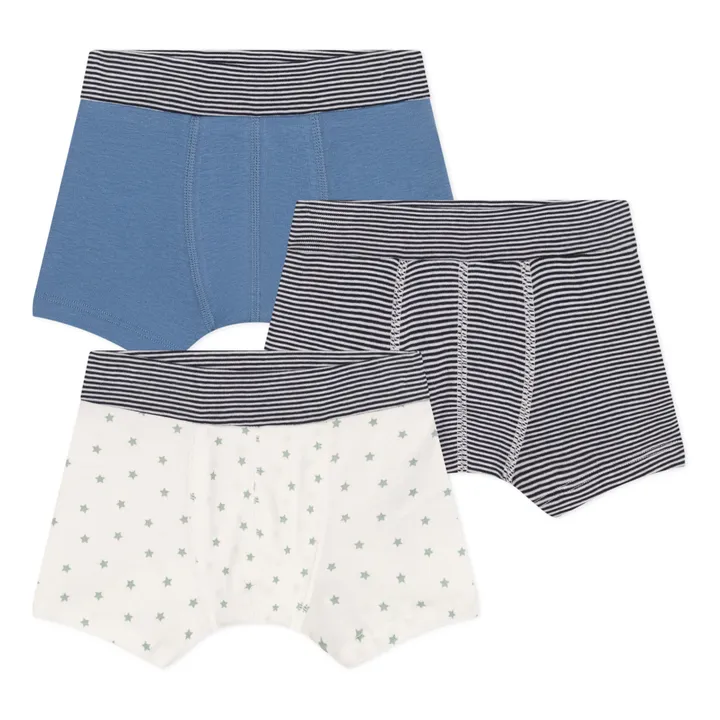 Petit Bateau Lot 3 Boxers Etoiles | Bleu