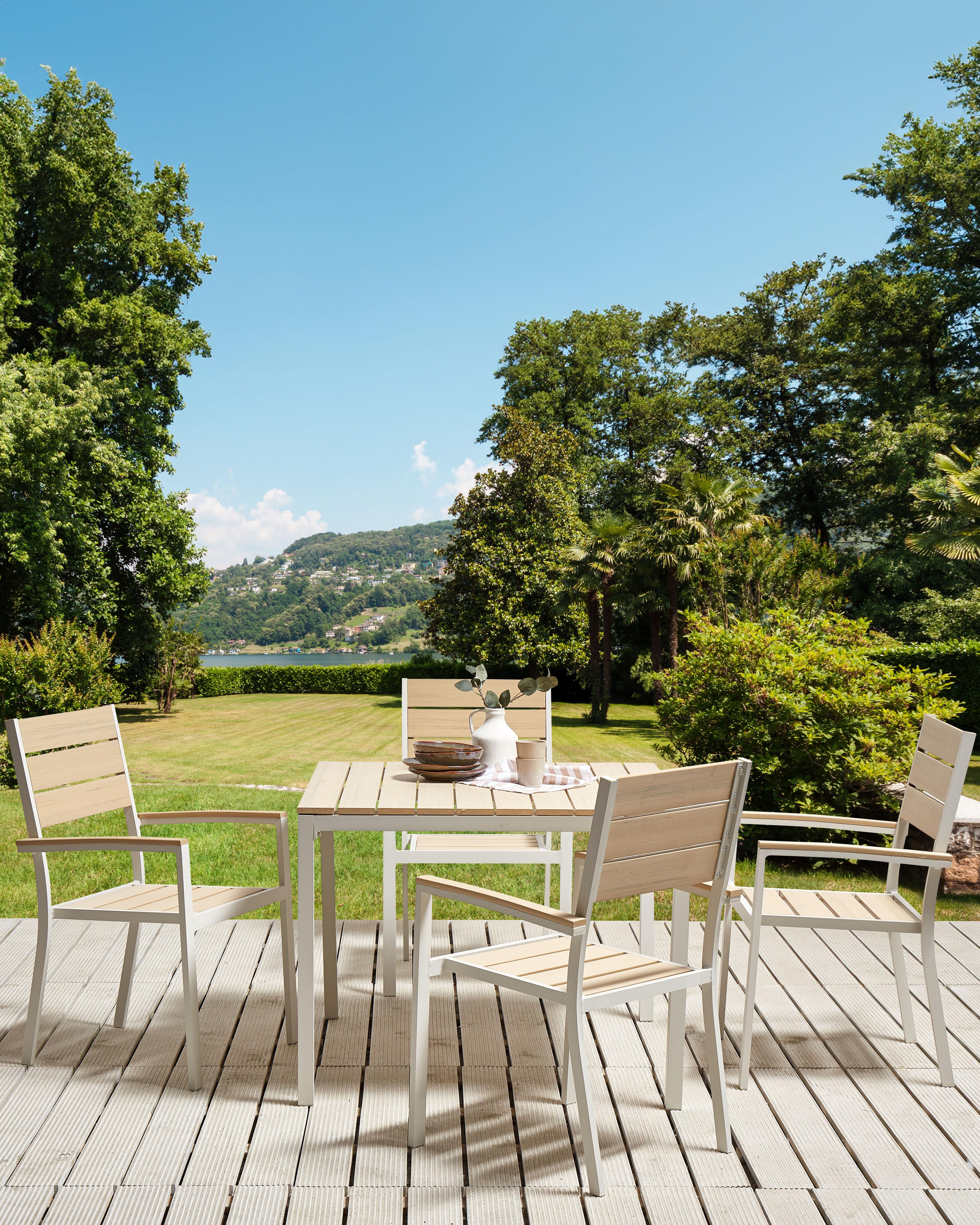 Set van 4 tuinstoelen PRATO Beige