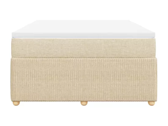 Sommier à lattes de lit avec matelas Crème 160x200 cm Tissu
