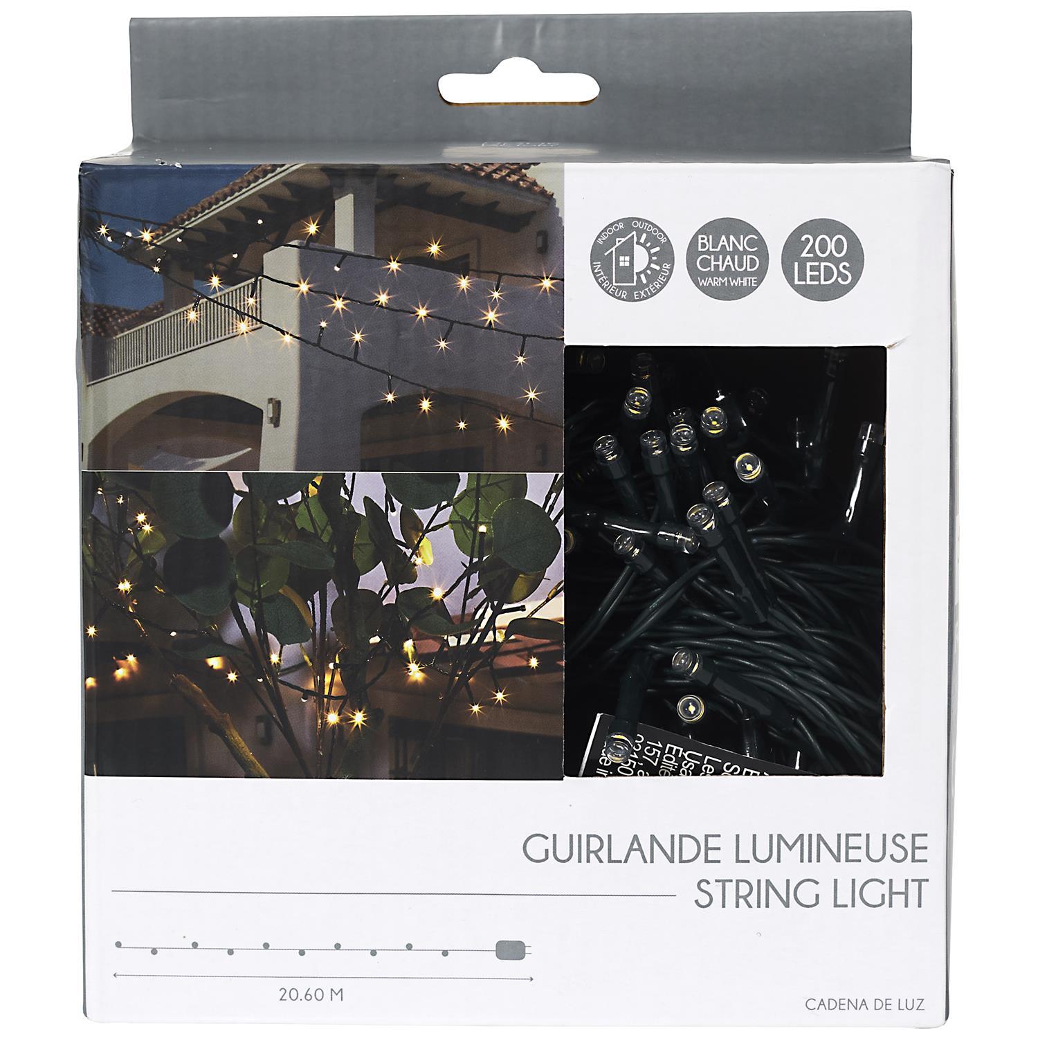 GUIRLANDE 200 LEDS PRISE